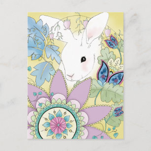 Yellow Rabbit Postcard