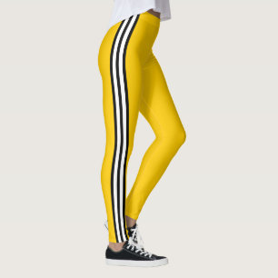 Yellow Racing Stripes Leggings