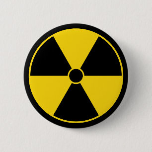 Yellow Radiation Symbol Button
