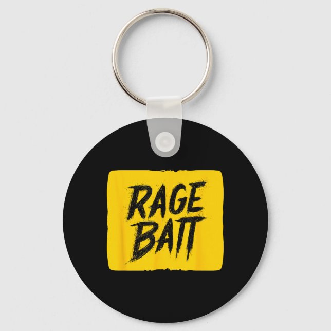 Yellow Rage Bait Graphic Keychain (Front)