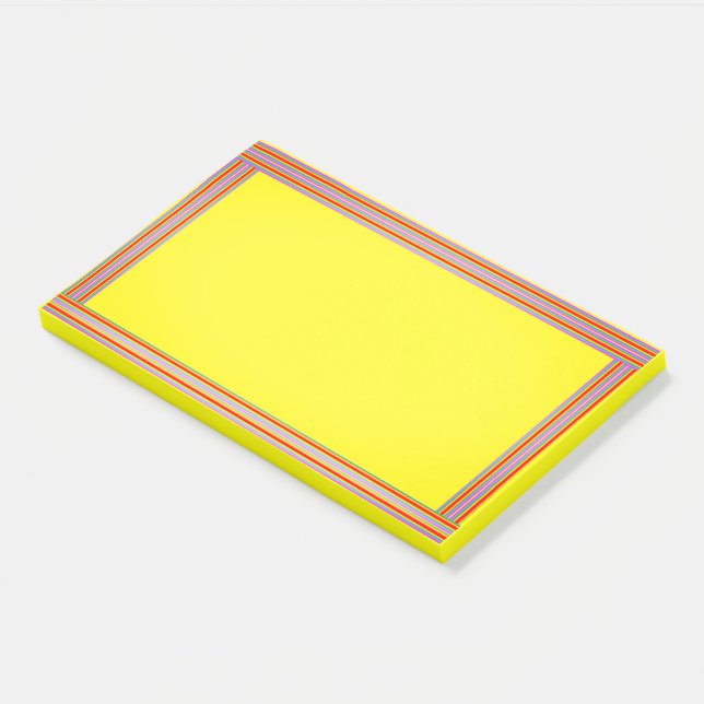 Yellow Rainbow Border Pos-it Notes (Angled)