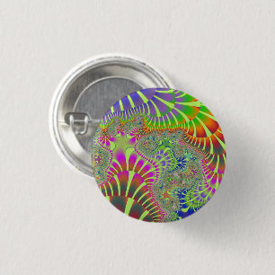 Yellow Rainbow Melt 1 Inch Round Button