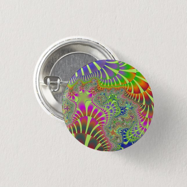 Yellow Rainbow Melt 1 Inch Round Button (Front & Back)