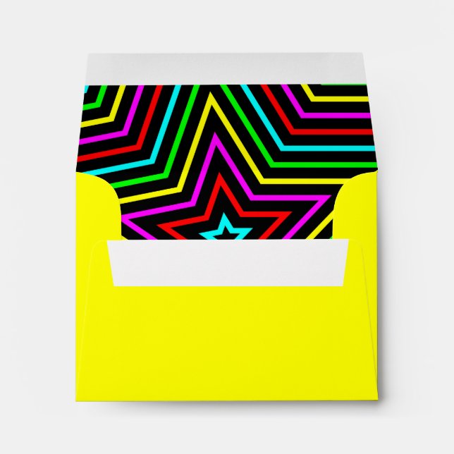 Yellow Rainbow Stars Envelope (Back (Bottom))