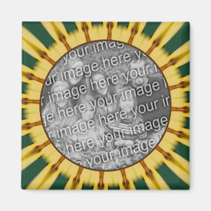 Yellow Rays Abstract Frame Create Your Own Photo Magnet