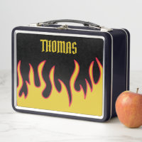 Yellow, Red and Black Flames Personalized