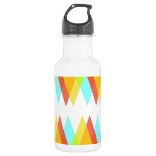 Yellow, red and cadet blue triangles 532 ml water bottle