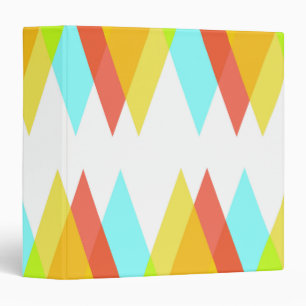 Yellow, red and cadet blue triangles binder