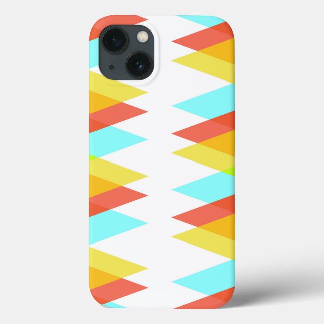 Yellow, red and cadet blue triangles Case-Mate iPh iPhone Case (Back)