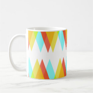 Yellow, red and cadet blue triangles coffee mug