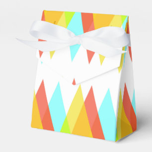 Yellow, red and cadet blue triangles favor box