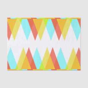 Yellow, red and cadet blue triangles tissue paper