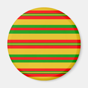 Yellow, Red and Green Benin Stripes 2 Magnet