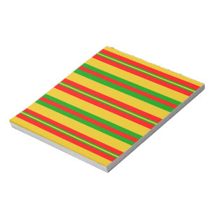 Yellow, Red and Green Benin Stripes 2 Notepad