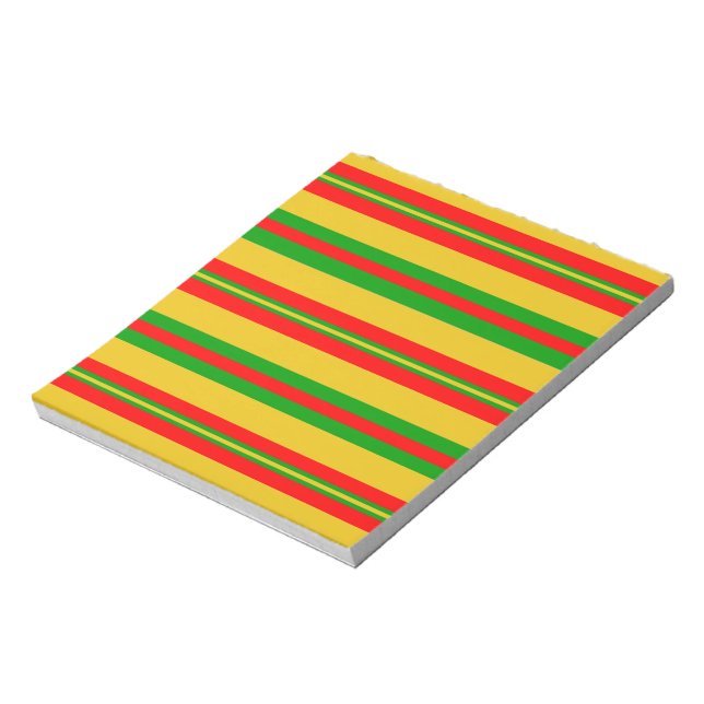 Yellow, Red and Green Benin Stripes 2 Notepad (Rotated)