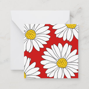 Yellow Red and White Daisies Card