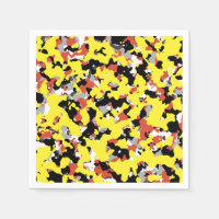Yellow Red Black Grey Camouflage Camo Party