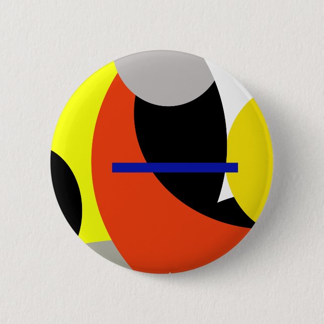 Yellow Red Blue Abstract Art 2 Inch Round Button (Front)