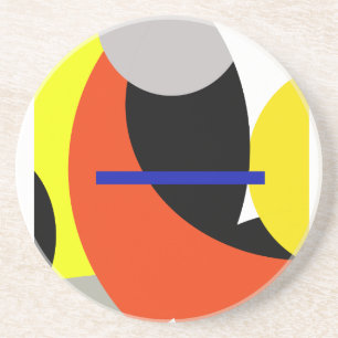 Yellow Red Blue Abstract Art Coaster