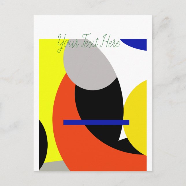 Yellow Red Blue Abstract Art Postcard (Front)