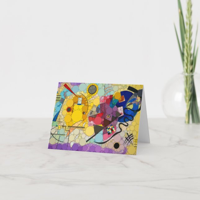 Yellow, Red, Blue, Infinity Dots - After Kandinsky Thank You Card (Front)