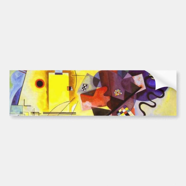 Yellow Red Blue Kandinsky Abstract Painting Bumper Sticker (Front)