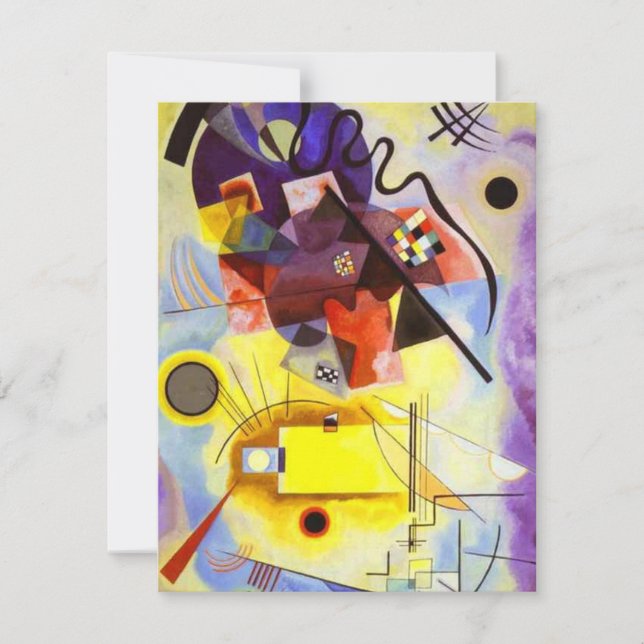 Yellow Red Blue Kandinsky Abstract Painting Card (Front)