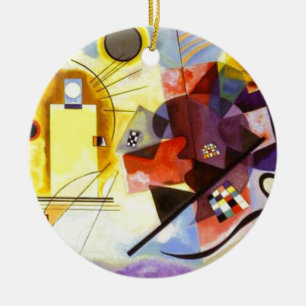 Yellow Red Blue Kandinsky Abstract Painting Ceramic Ornament