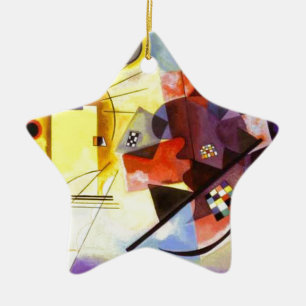 Yellow Red Blue Kandinsky Abstract Painting Ceramic Ornament