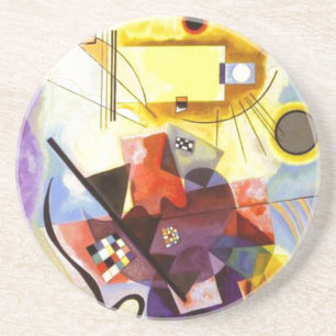Yellow Red Blue Kandinsky Abstract Painting Coaster