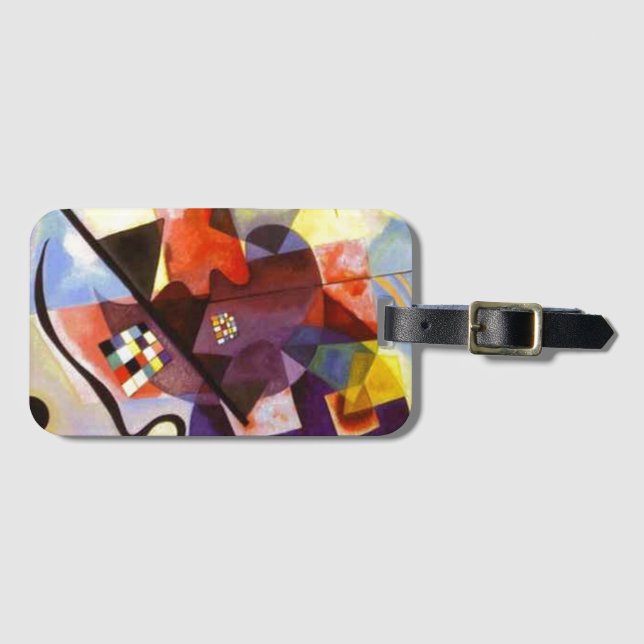 Yellow Red Blue Kandinsky Abstract Painting Luggage Tag (Front Horizontal)