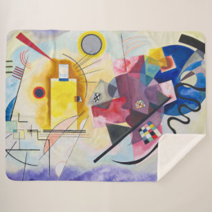 Yellow-Red-Blue Kandinsky Sherpa Blanket
