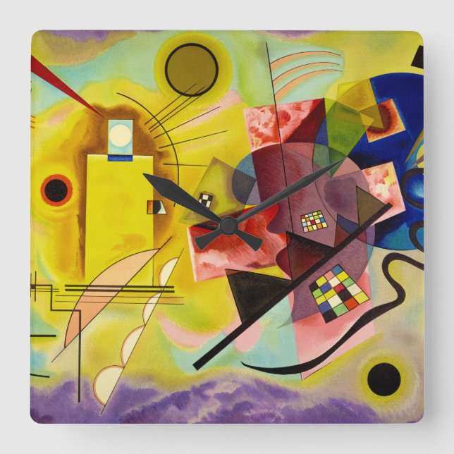 Yellow-Red-Blue. No.314, 1925 by Wassily Kandinsky Square Wall Clock (Front)
