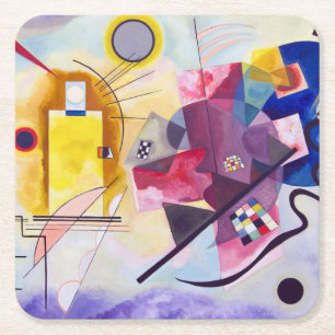 Yellow Red Blue, Wassily Kandinsky Square Paper Coaster