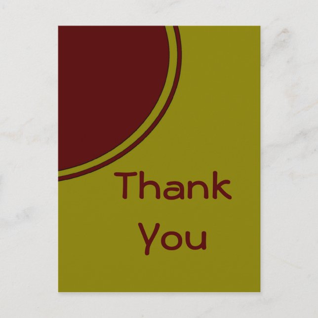Yellow Red Circle Thank You Postcard (Front)