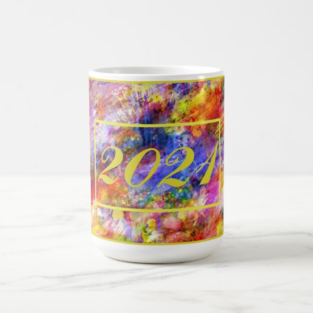 Yellow Red Gold Blue Pink 2021 Coffee Mug (Center)