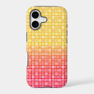 Yellow Red gradient plaid pattern