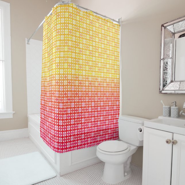 Yellow Red gradient plaid pattern  (In Situ)