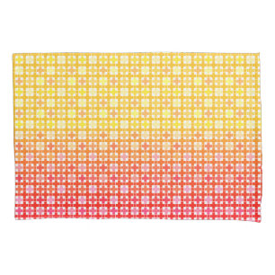 Yellow Red gradient plaid pattern Pillowcase