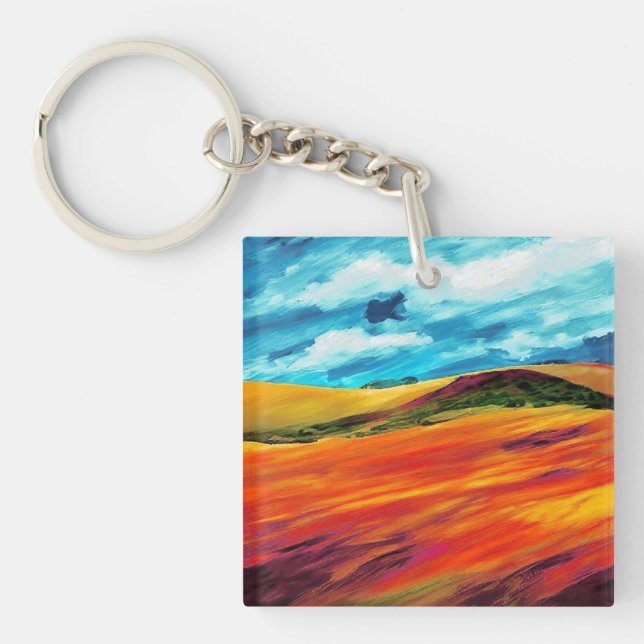 Yellow Red Hills Keychain (Front)