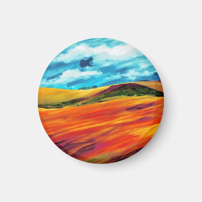 Yellow Red Hills Magnet (Front)