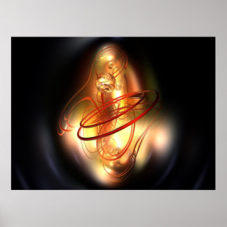 Yellow red shine poster