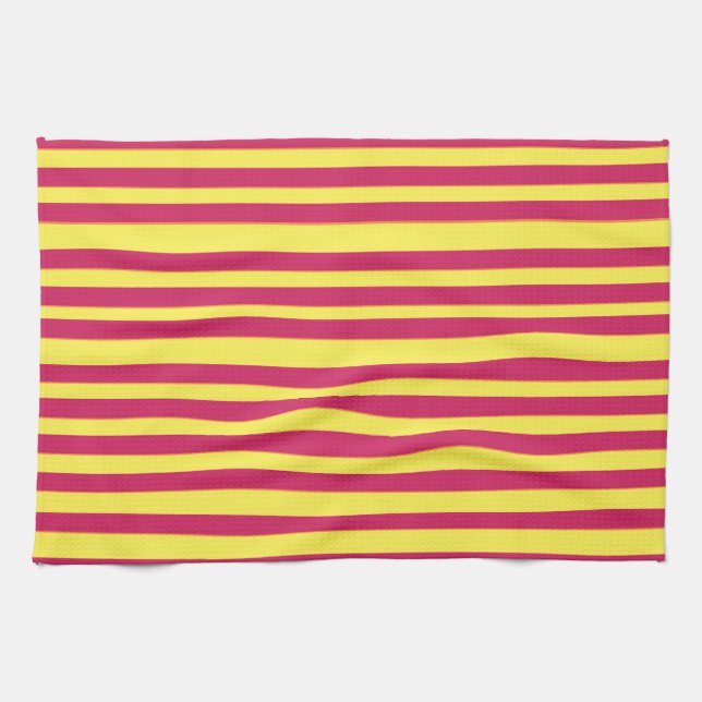 Yellow, Red Spring Mood Lines  Kitchen towel (Horizontal)