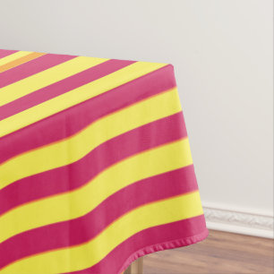 Yellow, Red Spring Mood Lines Table Cloth