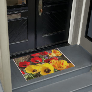 Yellow & Red Tulips  Doormat
