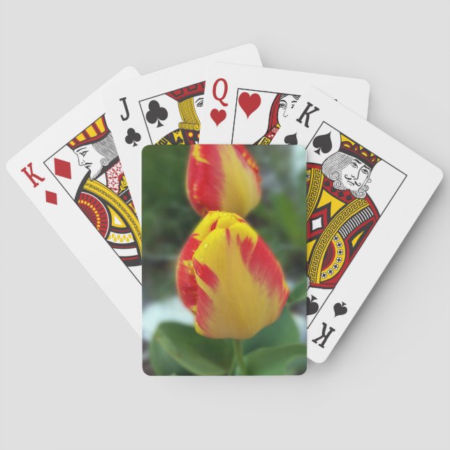yellow red tulips playing cards (Back)