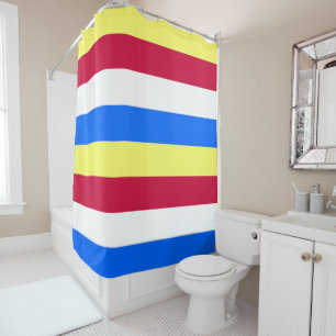 Yellow, Red, White and  Blue Stripes