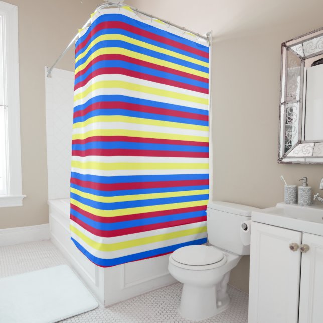 Yellow, Red, White and  Blue Stripes (In Situ)