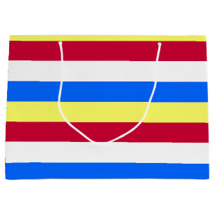 Yellow, Red, White and Blue Stripes Large Gift Bag