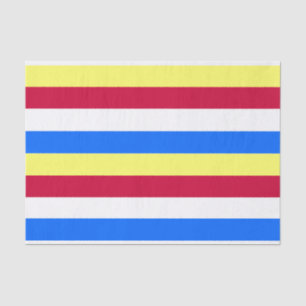 Yellow, Red, White and  Blue Stripes Tissue Paper